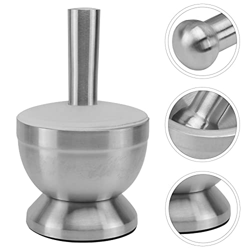 Cabilock Conjunto de pilão e pilão de aço inoxidável, moedor manual de especiarias, triturador de er