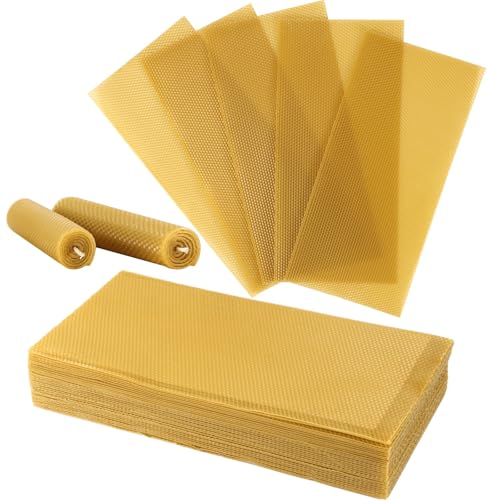 Machify 30 hojas de cera de abeja, 16.3 x 7.7 pulgadas, para hacer velas y apicultura, cera natural, fácil de enrollar, aroma dulce
