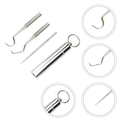 EXCEART 1 set / 3 stuks zaktandenstokerhouder sleutelbos titanium tandenstoker metalen tandenstoker houder tandenstoker… - Afbeelding 7