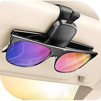 JOYROOM Brillenhalter für Auto Sonnenblende, 2026 Upgrade Magnetischer Sonnenbrillenhalter Auto, Universal Leder Brillenhalterung Auto Visier Zubehör mit Allen Brillen (Schwarz)