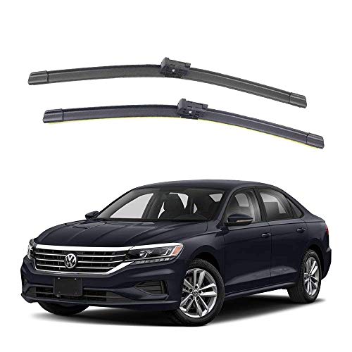 Image of Oshotto Frameless (O.E.M Type) Wiper Blades Compatible with Volkswagen Passat (24 inch / 19 inch)