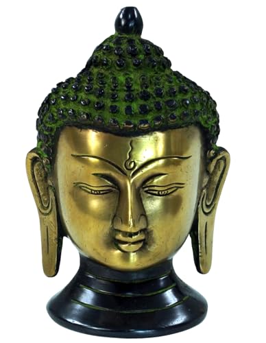 Guru-Shop Statue de Bouddha, Buste de Bouddha en Laiton, 12x8x8 cm, Laiton