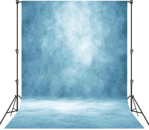 Haboke Abstract Professional Photography Backdrop for Portrait Photo Props Booth Background Photoshoot Studio with Ployester Fabric Roller Pocket on Top(6x8ft, Light Blue)