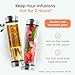 Pure Zen Tea Tumbler with Infuser - Double Wall Glass Travel Mug with Stainless Steel Filter - Leakproof Tea Infuser Bottle for Loose Leaf Infusions and Fruit Infused Water - Unique Gift Set - 13 oz