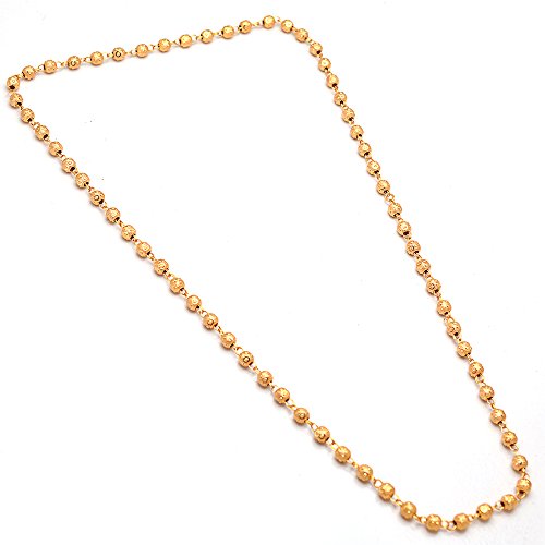 Image of Jewar Chain Neck 30 Inches Traditional Round Ball Gold Plated Unique Jewelry 6296