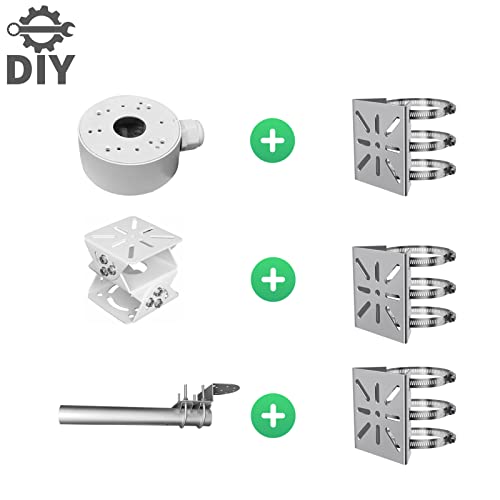 WiTi Universal Vertical Pole Mount for Security Camera, Stainless Steel Mounting Corner Bracket with 3 Loop Pipe Clamps, Suitable for CCTV Cameras LED Wall/Stage Lights, Solar Panels (small size) by WiTi - Used condition - Image 6