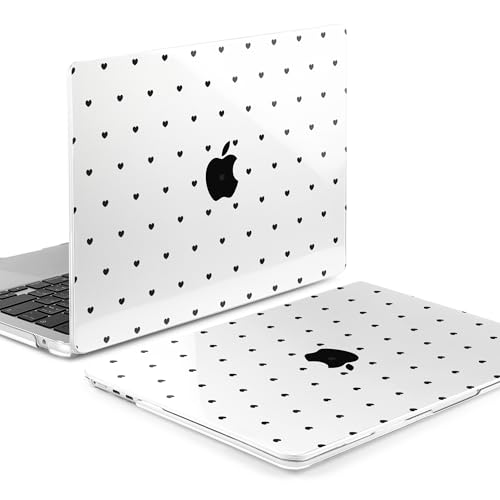 Image of MEEgoodo for M5 /M4 /M3 /M2 MacBook Air 15 inch Case 2026 2025 2024 2023, Case Fit Model (A3448 /A3241 /A3114 /A2941) for MacBook Air 15.3 inch, Black Hearts