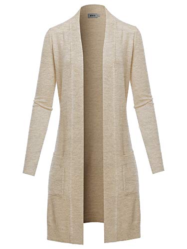 Image of STARJJ Womens Soft Stetchy Knit Longline Open Front Sweater Cardigan with Pockets (S-3X)