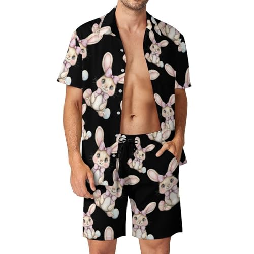Ropa de playa para hombre con conjunto de 2 piezas de camisa y pantalones cortos de Pascua