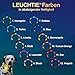 LEUCHTIE® Plus NL Leuchthalsband Hund batteriebetrieben, nachleuchtend phosphoreszierendes Batterieteil, wasserdichtes LED Halsband, 100h Leuchtdauer, enorm hell, eisblau Größe 40