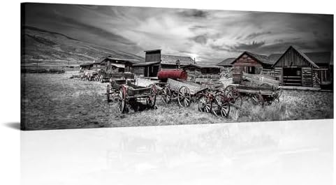 RnnJoile Western Canvas Art Wall Decor Wild West Wagons Prints Pa...