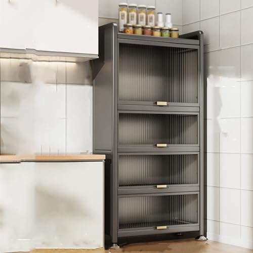 Dispensa Cucina Mobile Alto Moderno Mobile Cucina Dispensa 40 cm Scaffale da Cucina, Supporto per Forno a Microonde, Mobile Cucina Portabottiglie da Terra(5 Tier,50cm)