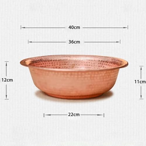 Handgehämmerte Pediküre-Schüssel aus Kupfer für Fuß-Spa, langlebiges 2 mm gewelltes Kanten-Design, reines unbeschichtetes Kupferbecken für Salon und Heimgebrauch