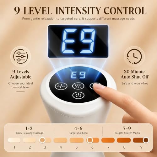 Image of Lymphatic Drainage Massager, 5-in-1 Anti Cellulite Massage Tool,Reduce the Appearance of Cellulite & Stretch Marks, Microcurrent, Red Light, Heat & Vibration, Suitable for Full-Body,Matte Black