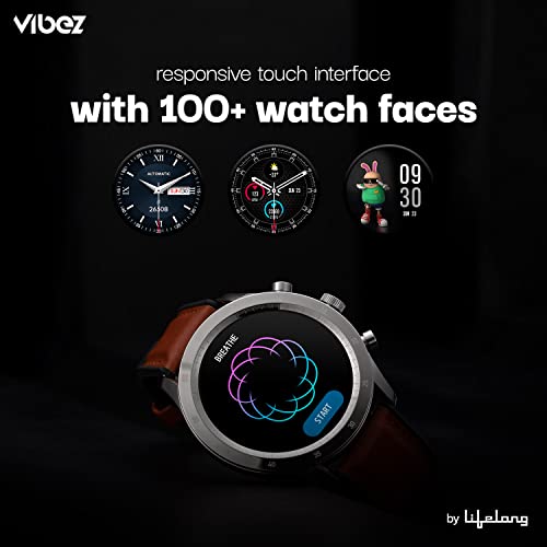 Image of Vibez by Lifelong Urbane Smartwatch-1.32 inch HD Display-24x7 Heart Rate & Blood Oxygen Tracking-8 Sports Mode-Sleep Monitor-IP67 Waterproof-7 Days Battery Backup (VBSWM36, Silver)