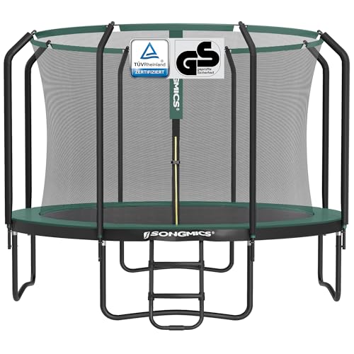 SONGMICS Trampolin 305 cm d, Gartentrampolin für Kinder mit Sicherheitsnetz, 180 cm hohe Stangen,...