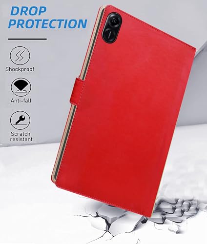 Image of TGK Flip Case Cover for Honor Pad X8a 11 inch Tablet with Stylus Holder (Red)