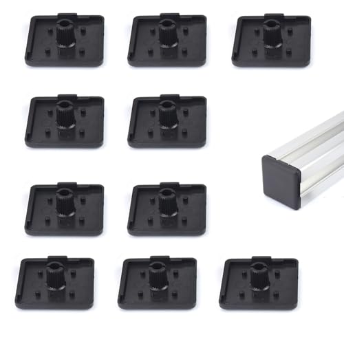 Tappi Terminali per Profili Alluminio 40x40 - Copricapo in ABS Antigraffio per Piattaforme, Acquari, Scaffalature e Parasole - Nero, Confezione da 10 Pezzi