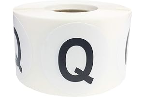 1.5 Inch Colorful Letter Q Round Dot Stickers