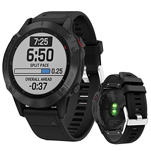 DOB SECHS Watch Band Compatible With Fenix 5 22mm Width Fenix 5 / Fenix 5 Plus / Fenix 6 / Fenix 6 Pro / Forerunner 935 / Forerunner 945 / Quatix 6 / Quatix 5 - Black