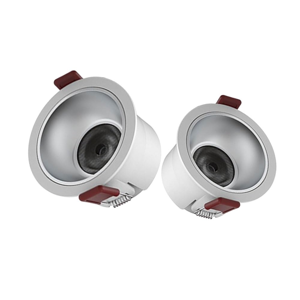 Faretti LED da Incasso, Confezione da 2, 140Lm/W, Luce per Doccia da Bagno, Faretti LED da Incasso 10W Ip65 Impermeabile, Luce da Soffitto LED da Incasso 3,3 Pollici, Fin（Silver）