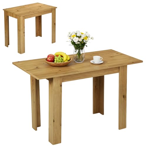 GOKHOMX Mesa de comedor extensible 90 125