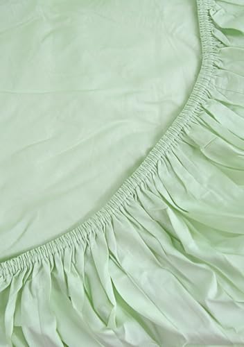 Drap-Housse 180x200 Vert Clair en pur coton renforcé d'une douceur hôtelière - 4