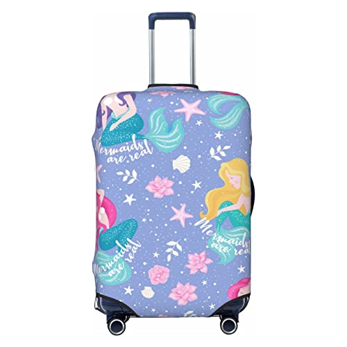 Highly Elastic Spandex Suitcase Cover Luggage Cover Protector Small Fits 18 to 21 Inch Kids Girls Mermaid Prints