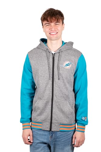 Ultra Game JTM2095A Men'S Standard Full Zip Soft Fleece Hoodie Letterman Varsity Jacket thumb #1