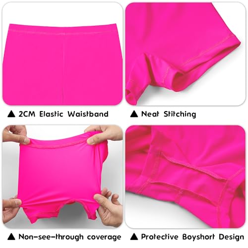 QBK Toddler Girls Swim Shorts 2T-14 Boyshort Swimsuit UPF 50+ Quick Dry Rash Guard Swim Bottoms4