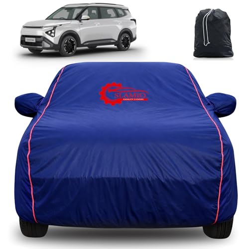 Image of 100% Waterproof Car Cover for Kia Carens Clavis 2025-2026 | All-Weather, Dustproof & UV Protection | Heavy-Duty 3-Layer Fabric | Custom Fit with Mirror & Antenna Pocket | Navy Blue