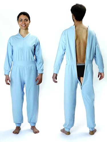 Sanitary Hospital Patiente Pyjamas with Rear Zip Ref. 7888 Orione Size L (Read Product Description)