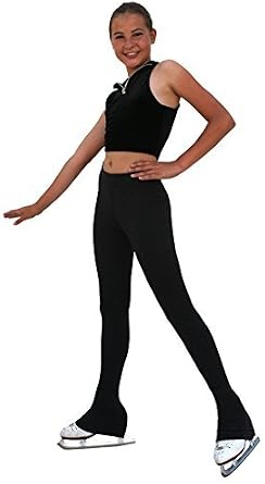 ChloeNoel P23-2 Contrast Waist Figure Skating Pants Black Adult Small