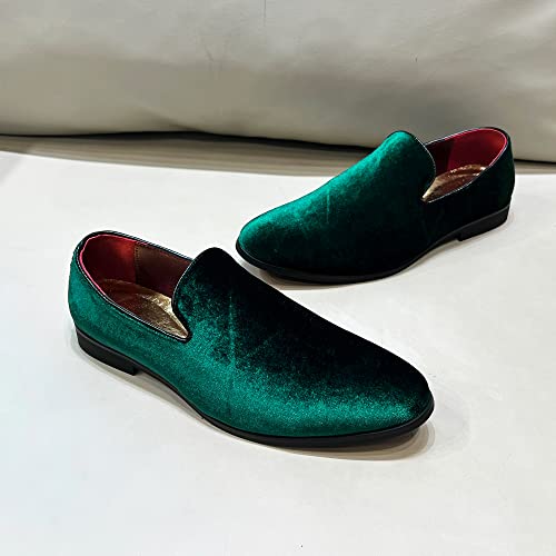 Image of FLQL Men's Luxury Penny Loafer Slip-On Velvet Shoes Party Dancing Shoes Suede Wedding Shoes Plus Size 7-13