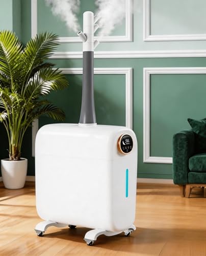 Lacidoll 6.6Gal/25L Large Humidifiers,Whole House Humidifiers for Bedroom Large Room Home 3000sq.ft,Commercial and Industrial Humidifiers with 360° Nozzle Tube,Top Fill/Humidity/Timer,Nursery,Plants
