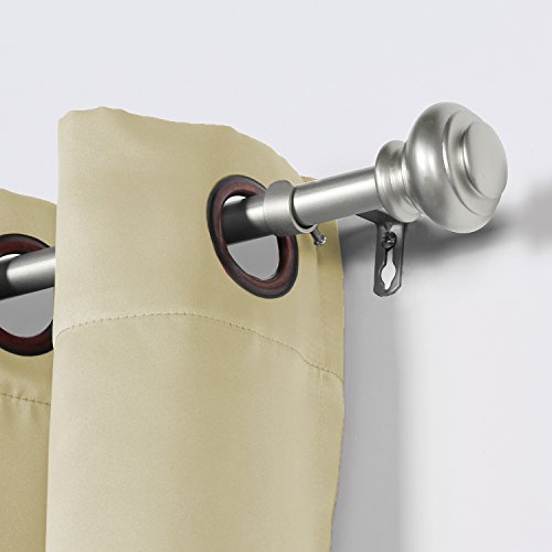 Turquoize TQROD270166120NICKEL 2 Pack Window Curtain Rods For Windows 66 To 120 Inch Nickel Curtain Rods Adjustable Decorative Single Curtain Rod Set thumb #2