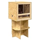 Matériau: Osb Terrarium en Bois avec Meuble, Terrarium Boîte d\'alimentation avec Étagère Support pour Reptiles Amphibiens Marron 50 x 50 x 100 cm OSB