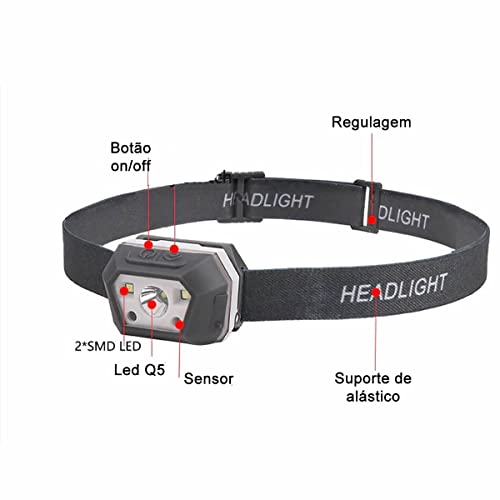 Mini Lanterna Cabeça Led Cree Recarregável Corrida Trilha Pesca Camping Super Potente Vigilância Seg