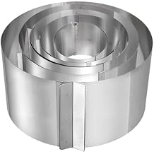 Frcctre 5 Pack Stainless Steel Cake Ring, 6 to 12 Inch Adjustable Mousse Cake Ring Baking Cake Molds with Scaling for DIY Pastry Cooking Mousse Baking Dessert Cake Making