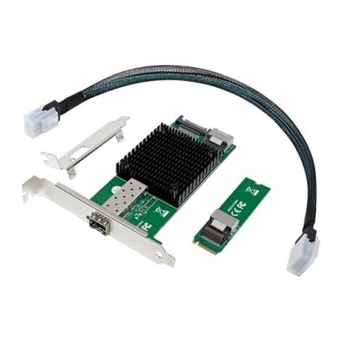 Fangxuee Tarjeta de Red de Servidor M.2 10G M.2 M X520-DA1 10G SFP+ Tarjeta de Red de Servidor de Computadora Industrial de Fibra Óptica Chip JL82599EN