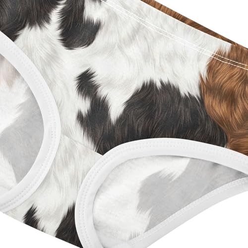 Cow Brown White Print Cute Panties Girl Girls Underwear Toddlers Cotton Colorful Briefs Undies Kids 2t4