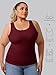 Plus Size Simple Shapewear Top-Sculpting, Tummy Control Vest with Built-in Bra for Fall & Winter-Comfortable Tank Tops (US, Alpha, 3X, Plus, Regular, Crimson)