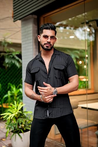 Image of IndoPrimo Men's Regular Fit Classic Double Pocket Casual Shirt for Men Full Sleeves - Fighter