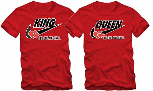 King, Queen, Kinga and Queen, Lovely Couples Shirts, Matching Lovely tees, Valentines Best Gift Couples, Matching Shirts, T-Shirt Tee2