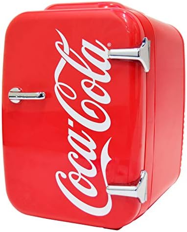 Cooluli Retro Coca-Cola Mini Fridge For Bedroom - Car, Office Desk & College Dorm Room - 4L/6 Can 12V Portable Cooler & Warmer For Food, Drinks & Skincare - Ac/Dc And Exclusive Usb Option (Coke, Red)