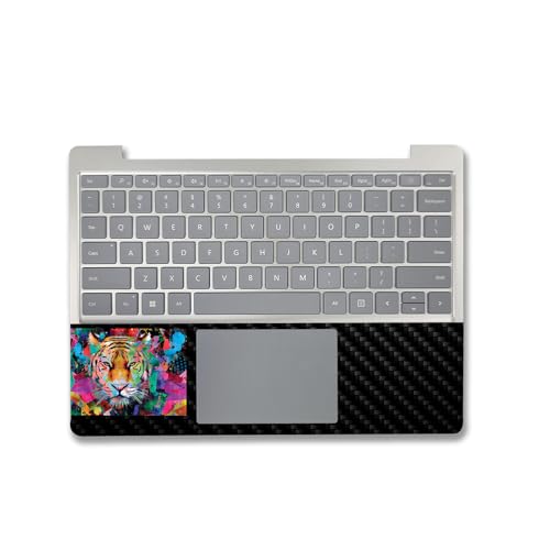 Image of MightySkins Carbon Fiber Skin Compatible with Microsoft Surface Laptop Go 3 (2023) Full Wrap Kit - Neon Tiger | Protective, Durable Textured Carbon Fiber Finish | Made in The USA