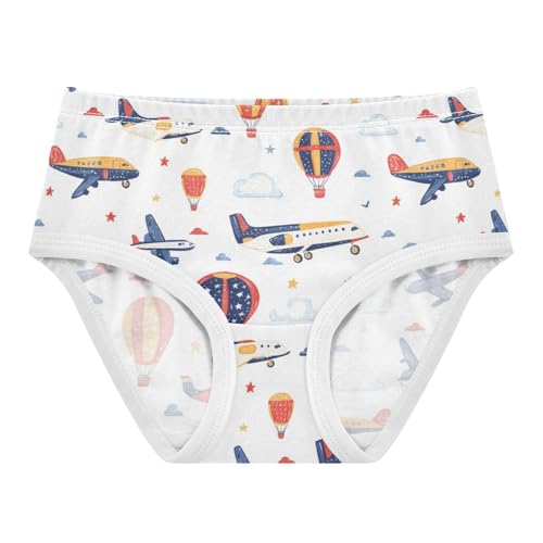 ZZKKO Star Airplane Hot Air Balloon Girls Underwear Toddler Panties for Girls Comfort Brief Size 2T-8Y