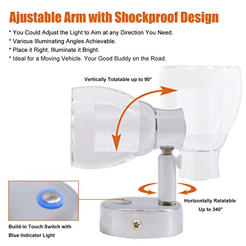 image for Facon 2-Pack LED RV Wall Sconce LED Decor Lamp Bedside Reading Light w