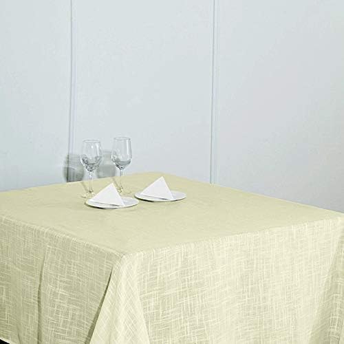 Miniatura 4 de BalsaCircle 72 x 72 pulgadas marfil de poliéster de alta calidad, superposición de arpillera sintética, boda, recepción, fiesta, catering,