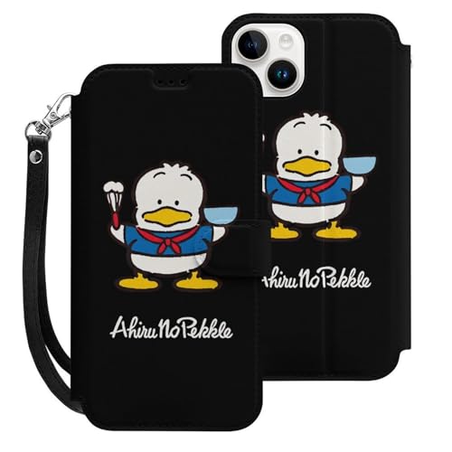 ���Ђ�̃y�b�N�� iPhone15Plus�p�P�[�X �蒠�^ �A�C�t�H��15�v���X�p�J�o�[ �X�g���b�v�t�� �X�}�z�P�[�X ���z�^ �g�уJ�o�[ �S�ʕی� ���u���@�\ PU���U�[ �J�[�h���[ �ϏՌ� Case